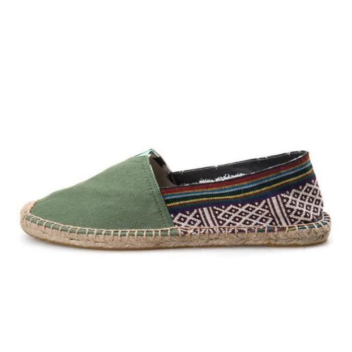 Espadrilles Homme Toile Canvas – Mocassins Légers Respirants Confort Été – Semelle Antidérapante Souple