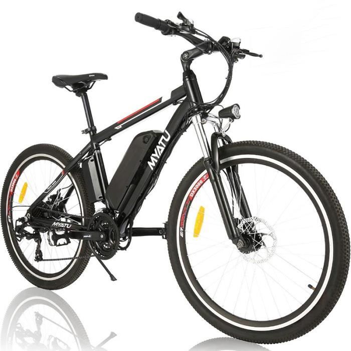 Velo Electrique MYATU 1970P 26 Batterie Amovible 36V 12.5AH Shimano 21 Vitesses VTT Ville E Bike Noir Cdiscount Sport