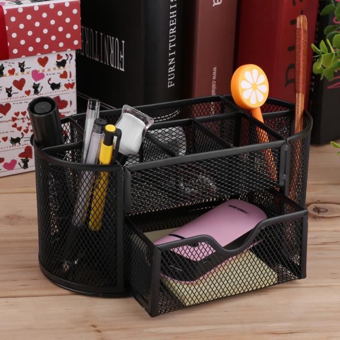 Boite De Rangement Maille Accueil Fournitures Bureau Organisateur Rond Noir Achat Vente Set De Bureau Boite De Rangement Maille A Cdiscount