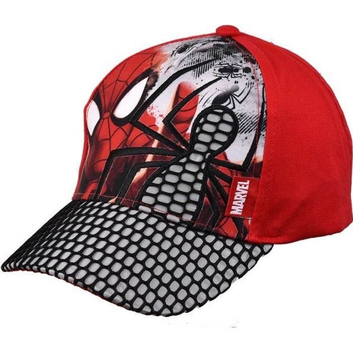 Spiderman-Marvel Casquette Enfant garçon Bleu Marine et Rouge de 3 à 9 Ans