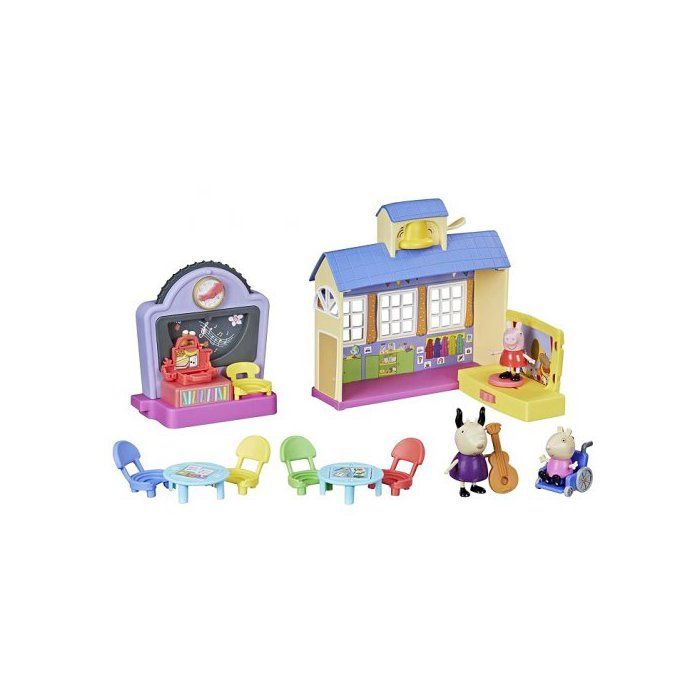 Coffret Ecole Peppa Pig - Salle de classe avec sons 3 figurines et accessoires - Aventure scolaire - Set Jouet