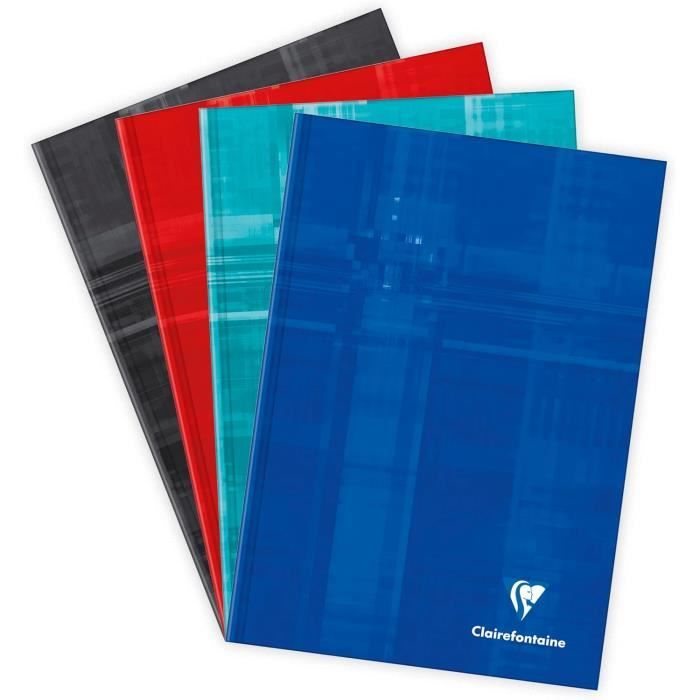 Cahier Clairefontaine Calligraphe - 24x32 Cm - 192 Pages Grands Carreaux - Couverture Rigide Vernie - Couleur Aléatoire