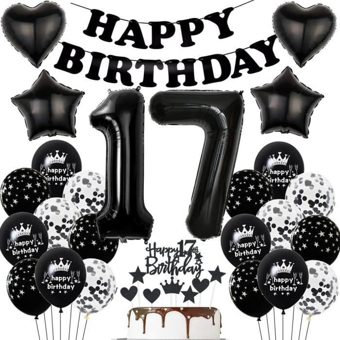 Décoration 17 Ans Anniversaire Ballons, 17 Ans Anniversaire Fille
