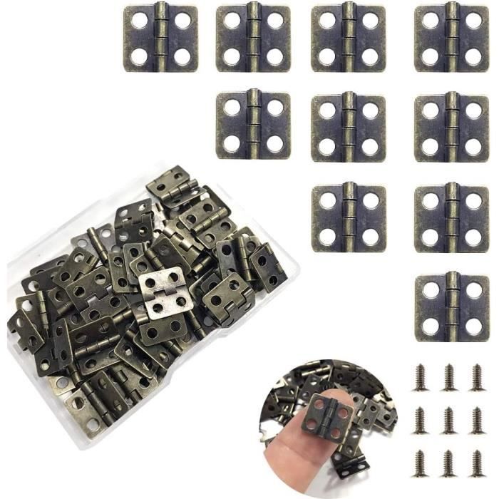 6 Charnières Anciennes En Laiton Pour écrins Ou Boîtes à Outils Horlogers - Années 70