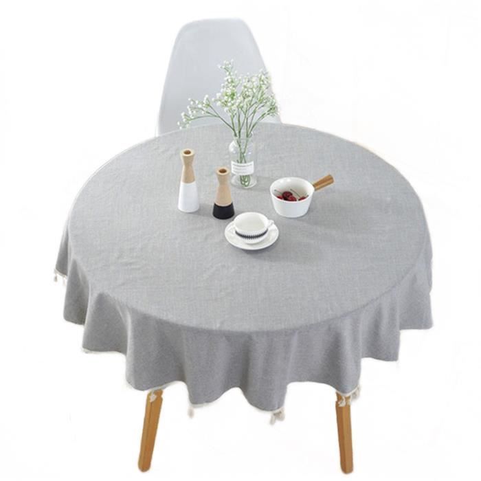 TB Nappes rondes Restaurant Hôtel Table basse en tissu massif Nappes de table en tissu Grey résistant à lhuile Color : Gray, Size : Round-160cm 