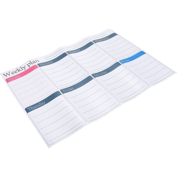 Calendrier Magnétique Effaçable Pour Frigo - Format 16x12 Pouces, Planificateur Hebdomadaire Flexible