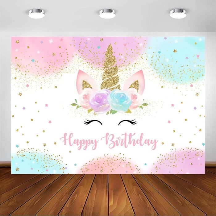 Avezano Toile De Fond D'anniversaire Or Rose Pour Filles Et