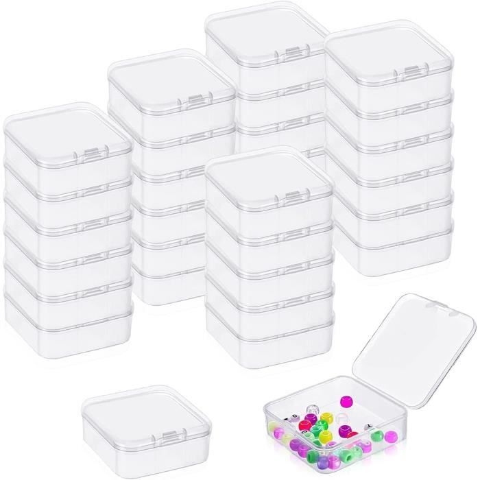 3 Boîtes De Rangement Plastique Transparent - 15 Compartiments Réglables - Pour Perles, Bijoux, Boulons - 17x10cm