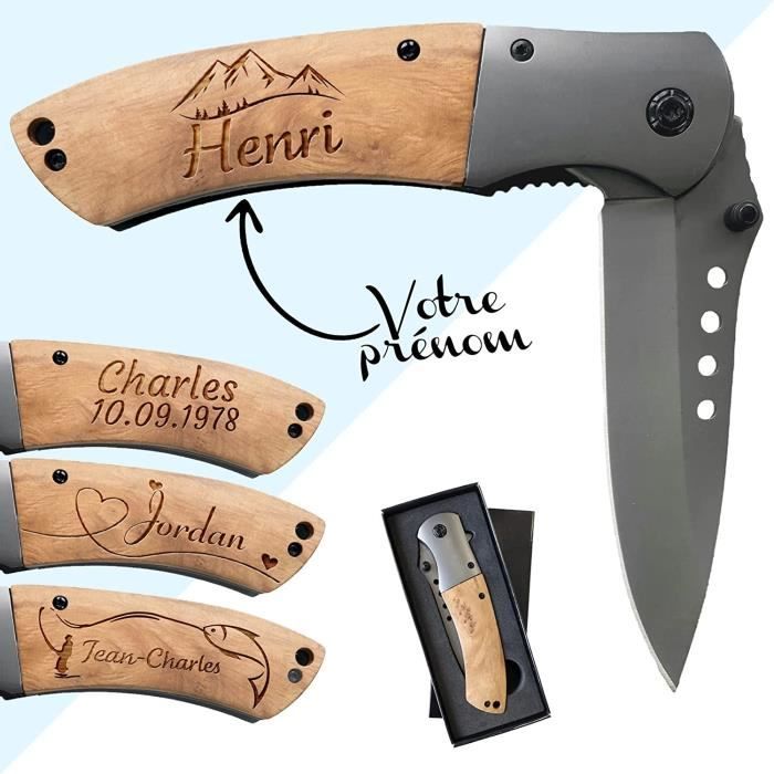 Couteau Multifonction Pliant WEARXI 13 En 1 – Cadeau Homme, Survie, Camping, Acier Inox, étui Nylon