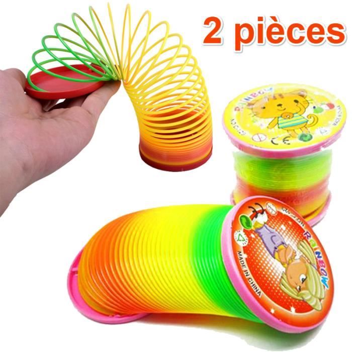 2 Pièces Magique Slinky Ressort Arc-en-Ciel Jouets de décompression Enfants  drôle Classique Cadeaux Jeu Ressorts