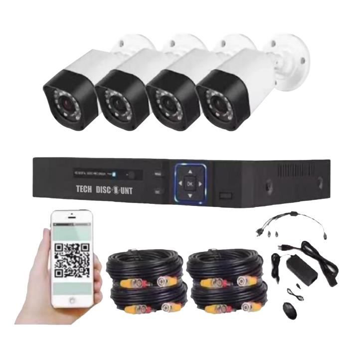 TD® 4 AHD 1080p Camera Video Recorder Kit de KIT coaxial pour caméra de surveillance HD