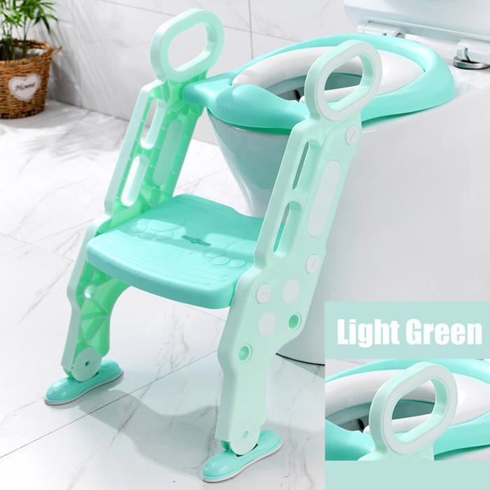 Reducteur Wc Siege De Toilette Bebe Enfant Echelle Pliable Reglable Avec Marches Larges Lunette De Toilette Confortable Vert Cdiscount Puericulture Eveil Bebe