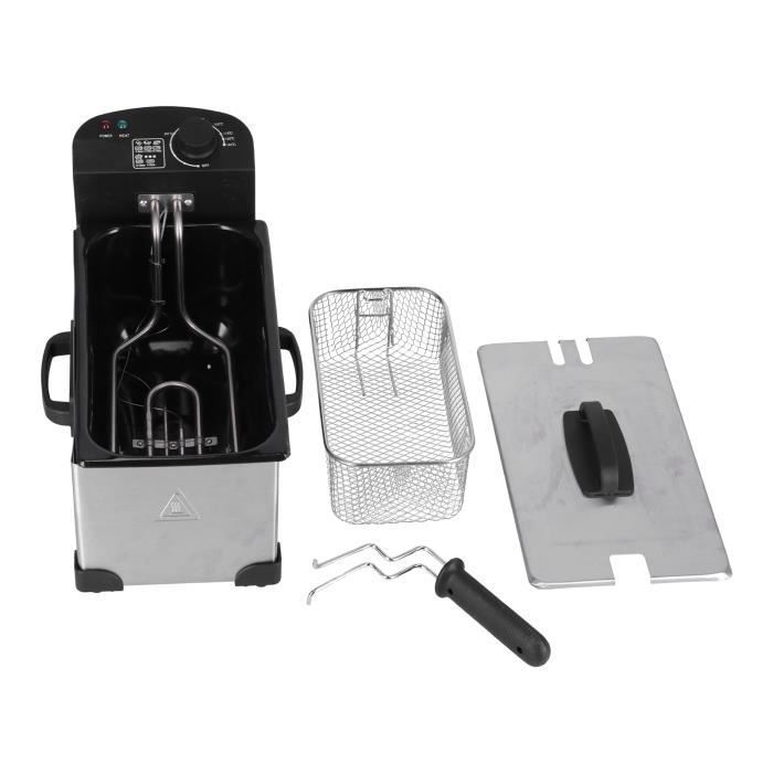 Friteuse électrique Prime Cuisine 2L – Acier Inoxydable, 1200W, Réglable, Neuve En Boîte