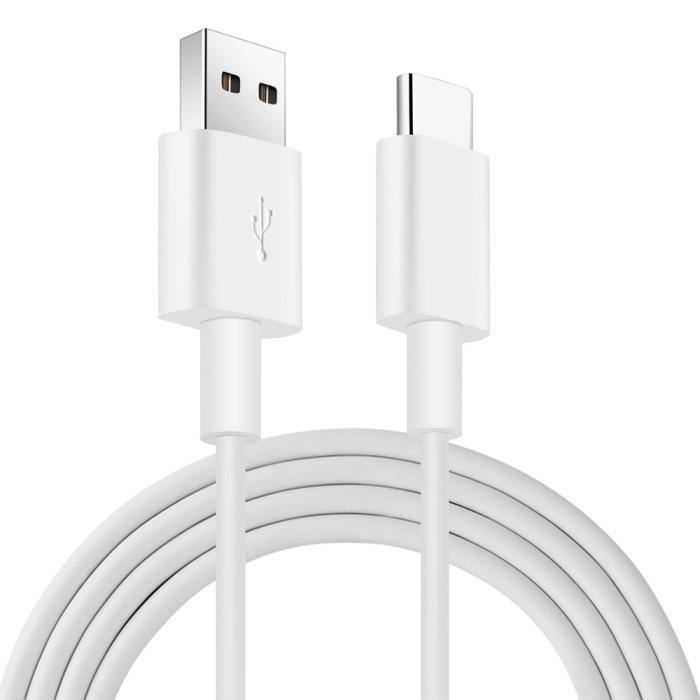 Chargeur pour Huawei P30 / P30 lite / P30 Pro Cable USB-C Data Synchro Type-C Blanc 1m