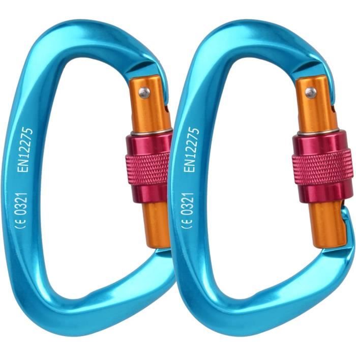 Gvolatee 10 Pièce Mousquetons Escalade D-clé Coloré Aluminium, Mousqueton Porte Clé Ultra-léger Avec Verrouillage à Vis Pour Sac à Dos De Camping, Bouilloire, Tente, Corde, Pêche, Randonnée Ou Voyage