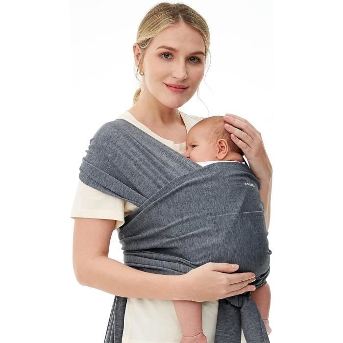 Écharpe Portage Bébé Grey- Original Porte Nouveau-nés Enfants