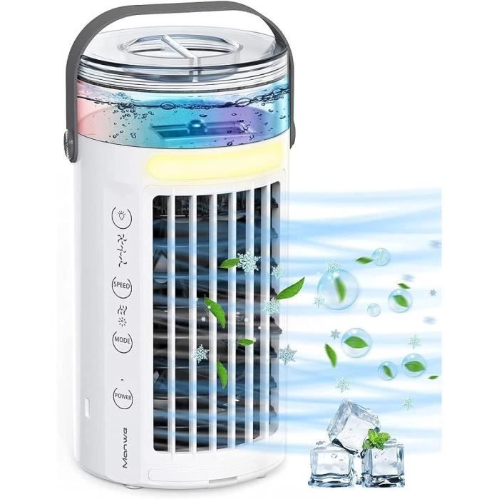 Climatisation Mobile Sans Évacuation Réservoir D'Eau 900 Ml Usb Climatiseur Mobile A Silencieux Mini Ventilateur De Climatiseur Silencieux Climatiseur Avec Reservoir Pour La Maison Et Le Bureau