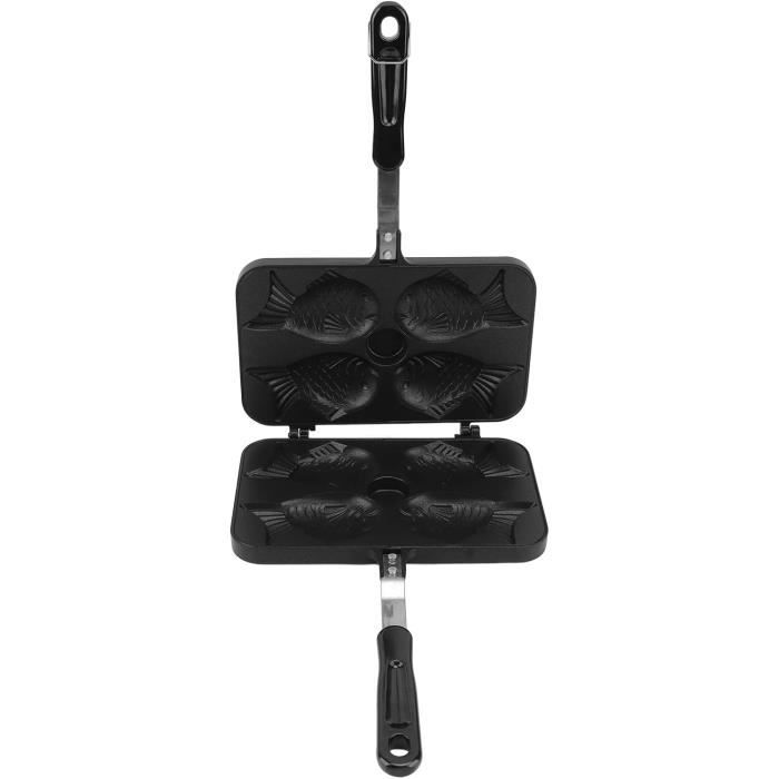 Gaufrier Poisson Taiyaki Antiadhésif Double Moule - En Fonte D'aluminium, Poignée Anti-brûlure, Pour Desserts - 4