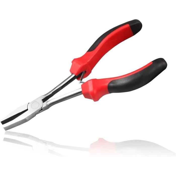 Pince à Bec Plat Extra Longue 7 Pouces - Acier Carbone - Mâchoires Lisses - Idéale Bijouterie Et Modélisme
