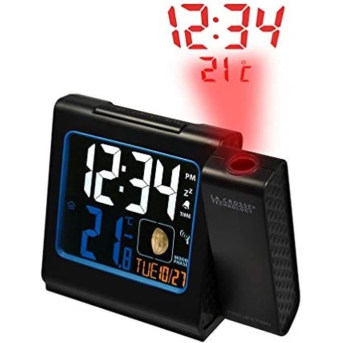 Réveil Projecteur Radio-piloté Technoline WT 538 - Capteur Tactile, Affichage Température - Argent/anthracite