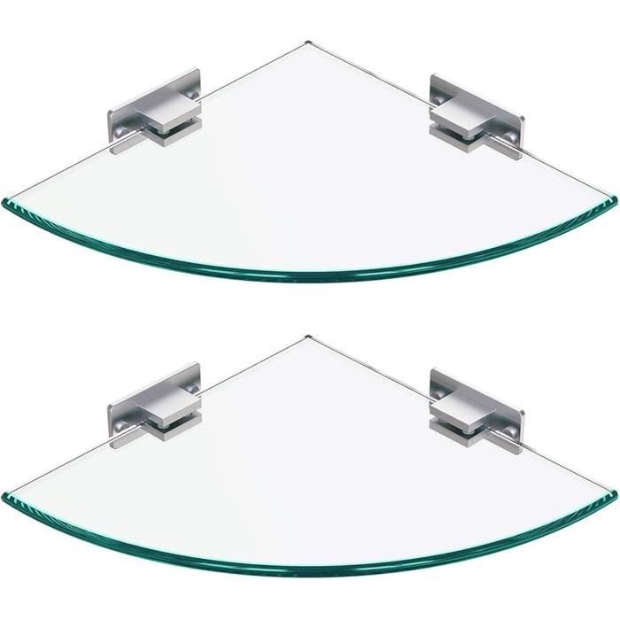 Étagère murale en verre trempé 8mm noir - VIDAXL - 60x20cm - pour salle Étagère murale en verre trempé 8mm noir - VIDAXL - 60x20cm - pour salle