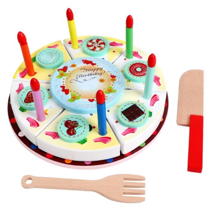 1 Ensemble De Jouet De Gateau Simule En Bois Bricolage Mini De Coupe De De D Anniversaire Pour Enfants En Bas Dinette Cuisine Cdiscount Jeux Jouets