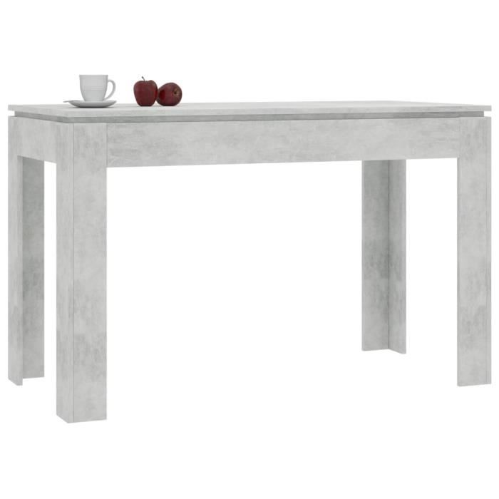 table de salle à manger gris béton 120 x 60 x 76 cm aggloméré - yosoo