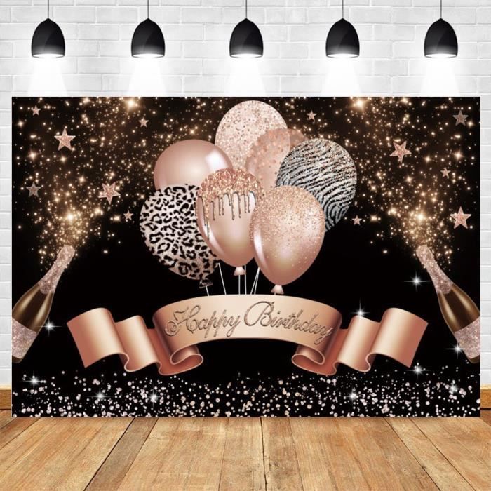 Toile de fond Deco Anniversaire Personnalisée Ballon Doré Classique BRP3-262