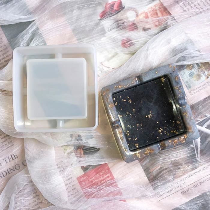 CENDRIER,Style 1--Moule En Silicone Pour Cendrier En Résine UV, Moule