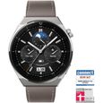 Huawei Watch GT 3 Pro 46 mm Boitier en titane avec bracelet en cuir gris-1