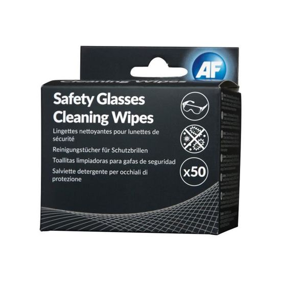 AF Boîte de 50 sachets individuel de lingettes nettoyantes pour lunettes de  sécurité ASGCS50