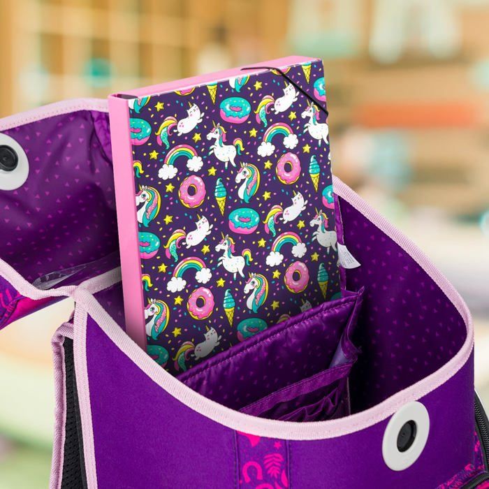 Boîte de classement pour cartable - Chemise A4 pour enfants avec élastique et rabat intérieur