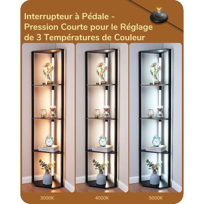 EDISHINE Lampadaire Sur Pied Avec Étagère 178 Cm, 3 Abat-Jours En Rotin Naturel, 3 Ampoules E27 Led Tablette Couleur Noyer Moyen 90595338 EDISHINE Lampadaire Sur Pied Avec Étagère 178 Cm, 3 Abat-Jours En Rotin Naturel, 3 Ampoules E27 Led Tablette Couleur Noyer Moyen 90595338
