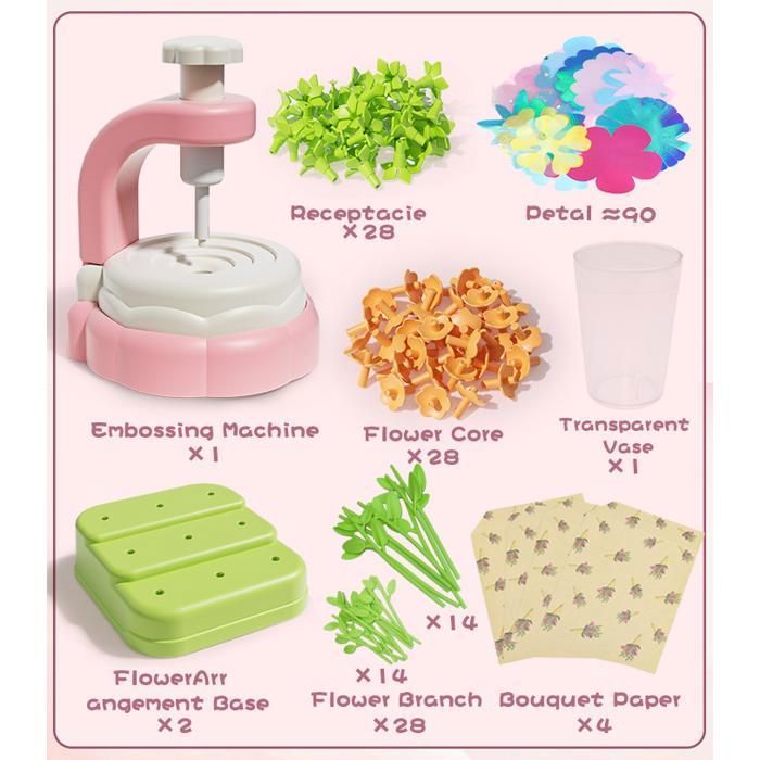 Kit DIY Fleurs Pour Enfants FYSL - Activité Manuelle Fille 5-9 Ans - Création Bouquet Cadeau