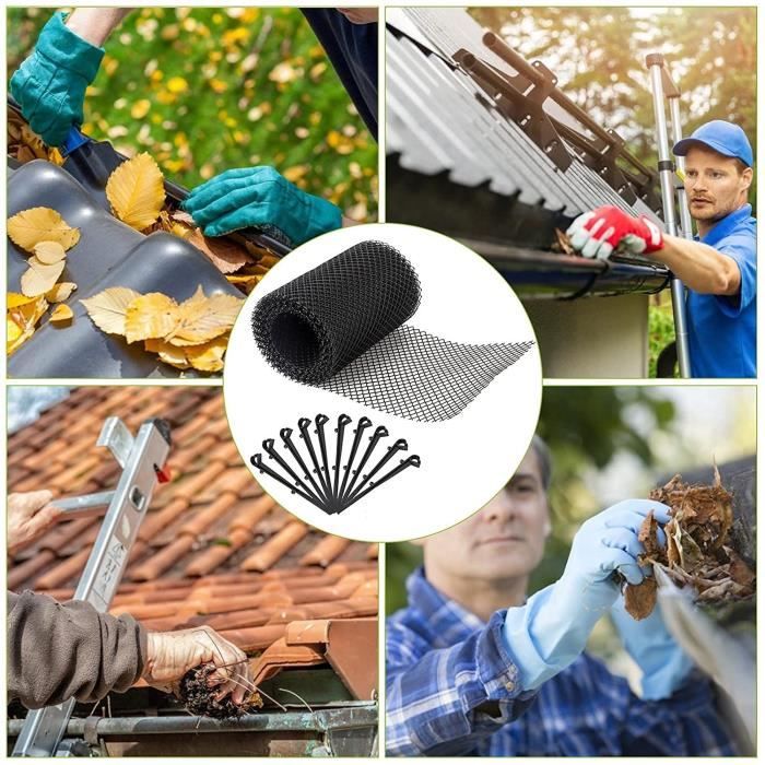 Grille De Protection Pour Gouttière Frost King VX620 - Lot De 7, Plastique Noir 6' X 20'