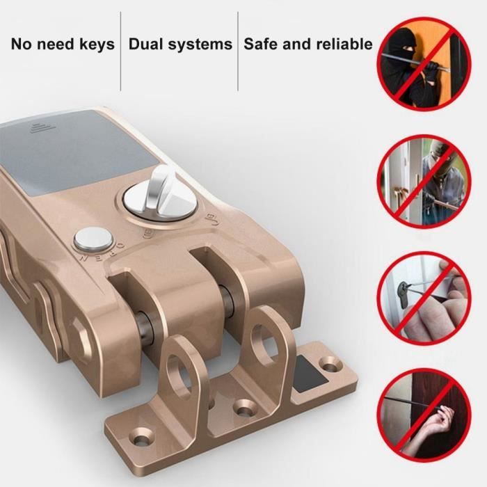 Antivol Serrure De Porte Avec Alarme - Alliage Aluminium - Sécurité Maison