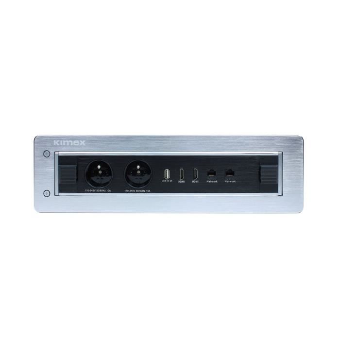 Kimex Prise de bureau encastrable Premium RJ45 USB HDMI 220v noir