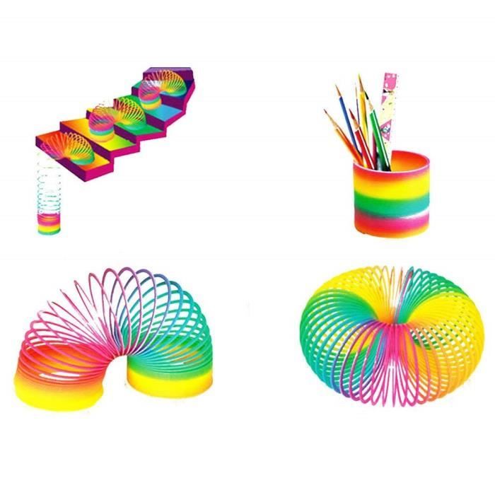 Lot De 30 Mini Ressorts Arc-en-Ciel Mignons – Jouets à Ressort Fantaisie Avec Visages Drôles Pour Enfants