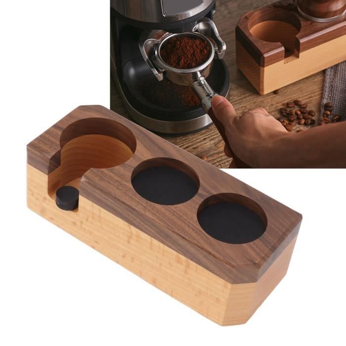 Station de bourrage de café en bois Boîte à Expresso, Station de