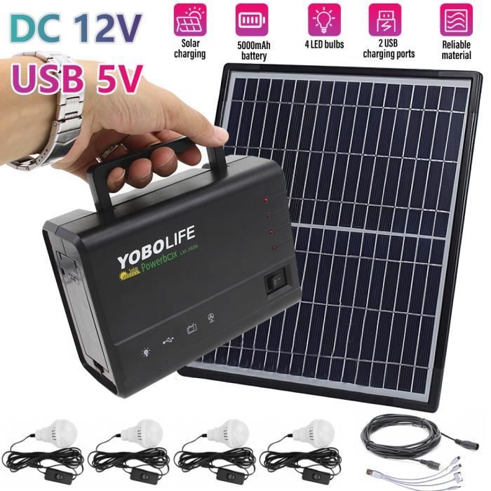 Générateur Solaire Portable 6000mAh Avec Panneau Solaire - Power Station Pour Camping Et Urgence