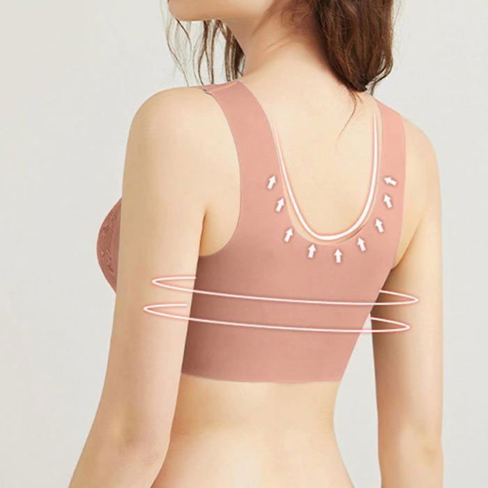 Soutien-Gorge Push-Up Fermeture Devant Femme – Brassière Sport Sans Couture Grande Taille Confort