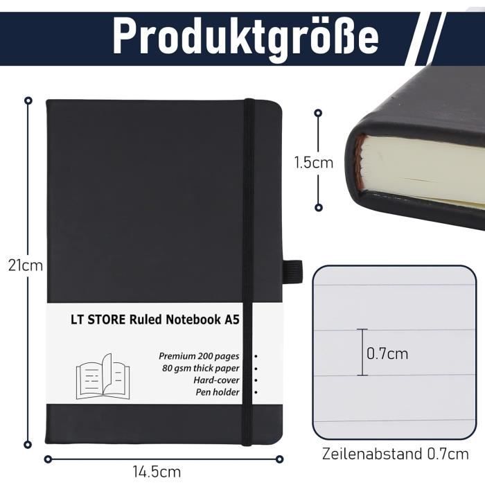 Carnet A5 Ligné Couverture Rigide, Journal Intime Cuir Vintage, Ancien