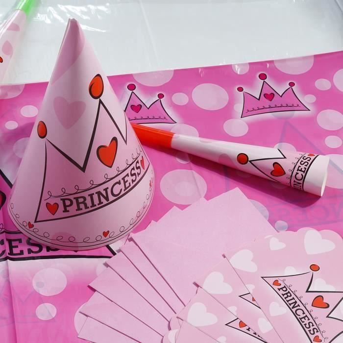 Carte d'invitation anniversaire enfant couronne rose - Fête