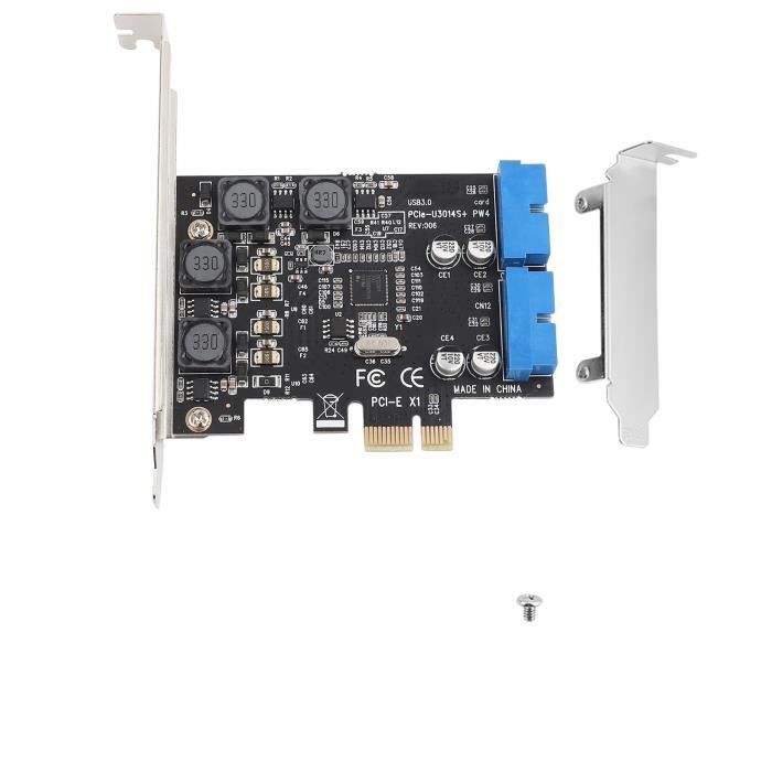Carte PCI-E USB 3.0 2 Ports - Contrôleur Extension Pour PC Windows
