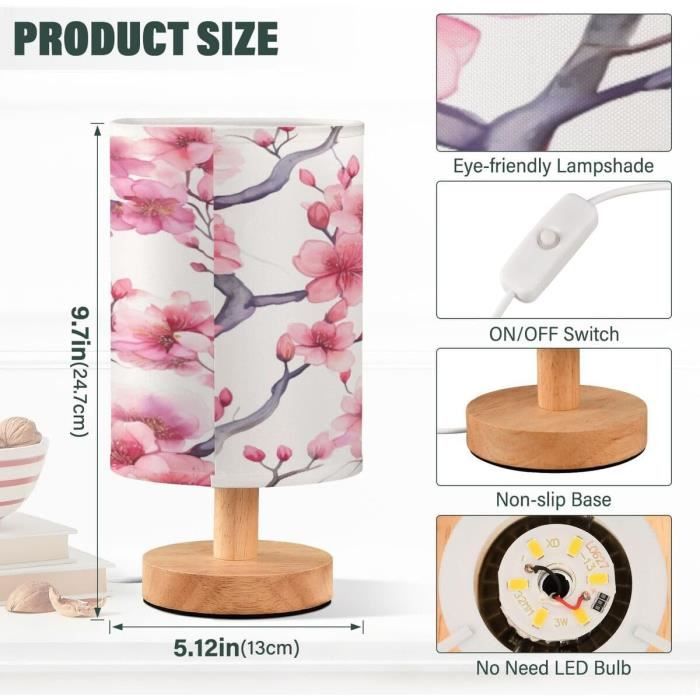 Lampe De Table Oiseau Et Cœur Pour La Saint-Valentin, Lampes De Chevet Avec Abat-Jour En Tissu