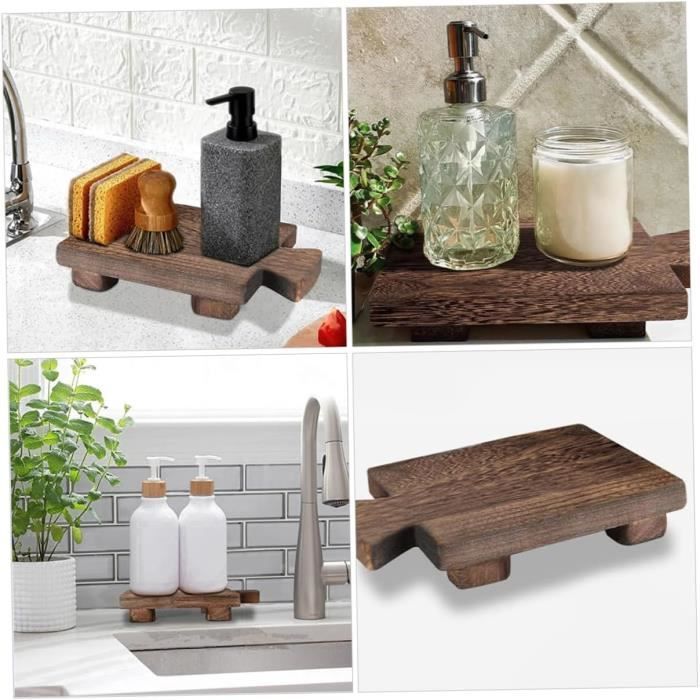 HERCHR Socle Bois Carré 10x10cm - Présentoir Pour Vase Et Décoration