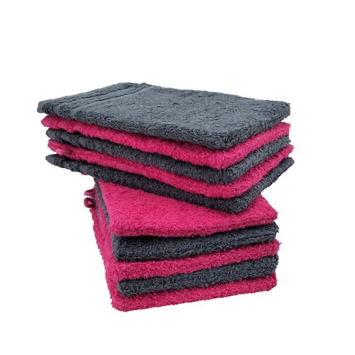 Lot De 10 Gants De Toilette 100% Coton Betz Premium - Taille 16x21 Cm, Couleurs Assorties (jaune