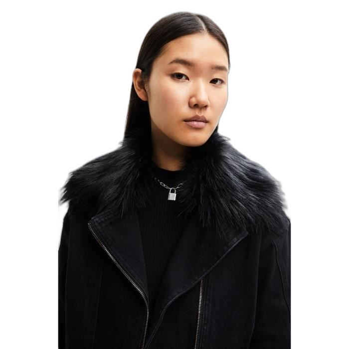 Veste en jean femme Desigual Houston noir XS Noir Cdiscount