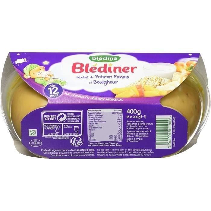 Repas Bébé Facile - Repas Bébé 12 Mois - Courgettes Pâtes Merlu - 12 Assiettes De 200g Blédina Mes Moulinés