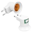 Lot de 2 adaptateurs de douille E27 avec interrupteur Prise à vis en PVC Socle de lampe Prise UE 220 V outillage lampe-3